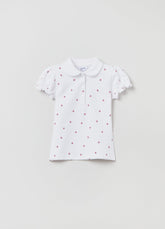 Ovs Pique Polo Shirt With Strawberry Print